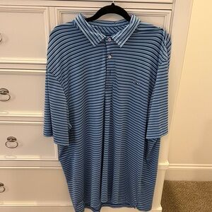 Vineyard Vines Blue and White Striped Polo Shirt